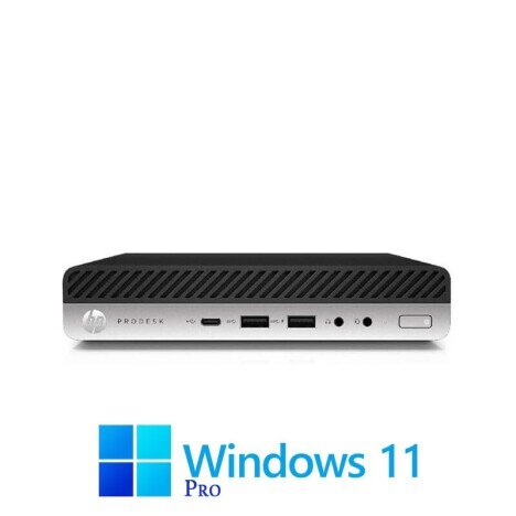 Mini PC HP ProDesk 600 G4, Hexa Core i5-8500T, 8GB, 256GB SSD, Win 11 Pro